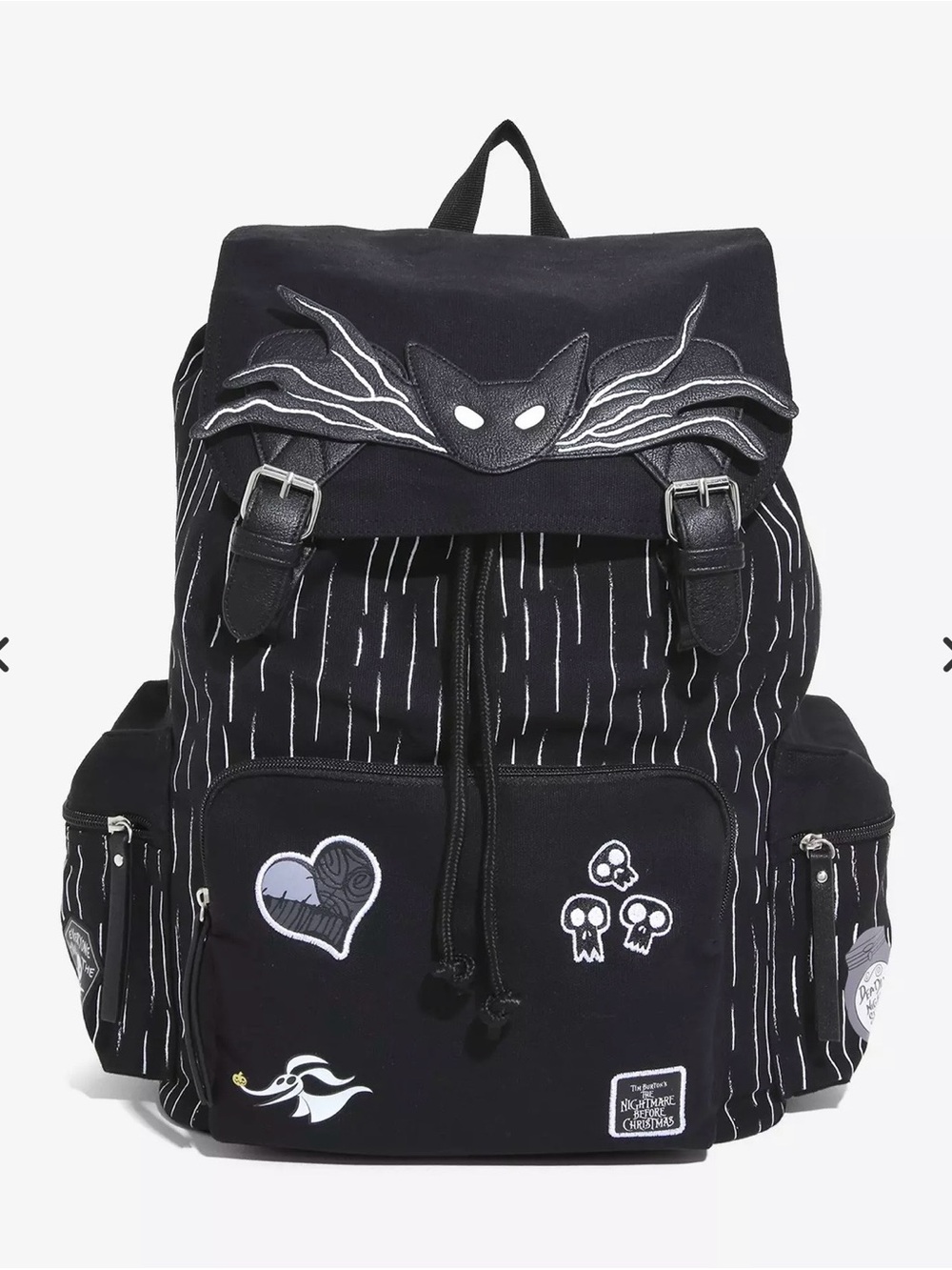 New The Nightmare Before Christmas Jack Skellington Patches Slouch Backpack
